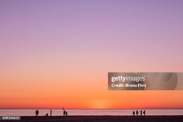 sunset in venice beach - californien stock-fotos und bilder