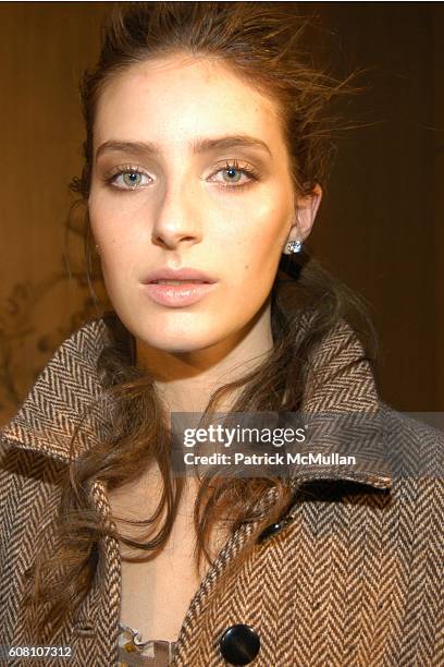 Model Backstage at Adam + Eve Fall 2006 Presentation at Buddakan on February 6, 2006 in New York City.