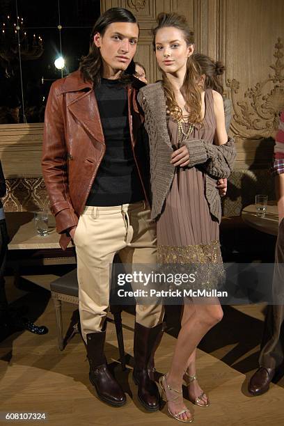 Models Backstage at Adam + Eve Fall 2006 Presentation at Buddakan on February 6, 2006 in New York City.