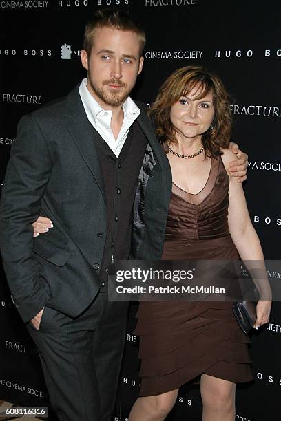 Ryan Gosling and Donna Gosling attend THE CINEMA SOCIETY & HUGO BOSS host a screening of "FRACTURE" at Tribeca Grand Hotel on April 17, 2007 in New...