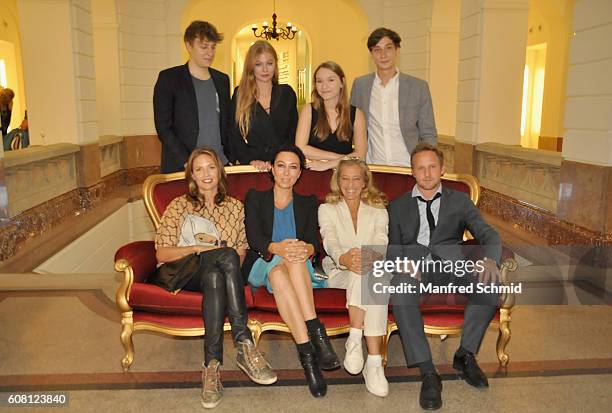 Thomas Schubert, Zoe Straub, Antonia Jung, Nikolai Gemel and Patricia Aulitzky, Ursula Strauss, Kathrin Zechner, Maximilian Brueckner pose during the...