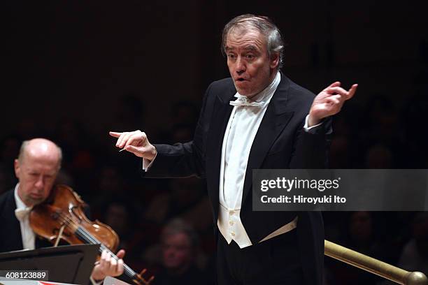 Valery Gergiev leading the Vienna Philharmonic Orchestra at Carnegie Hall on Friday night, February 26, 2016.This image:Valery Gergiev leading the...