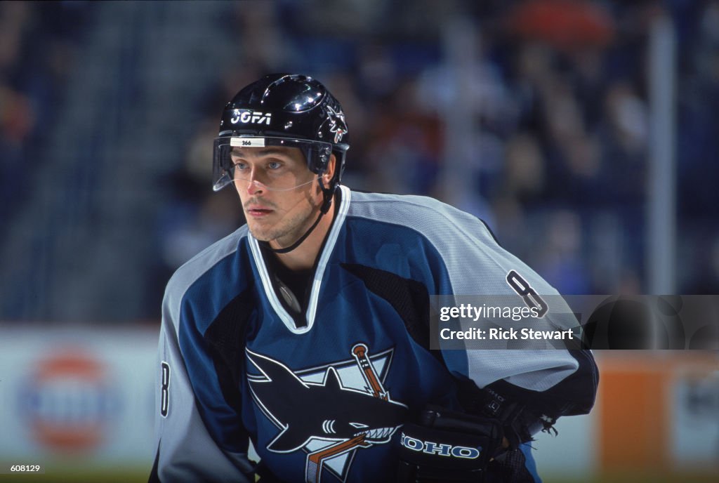 Teemu Selanne #8 of the San Jose Sharks