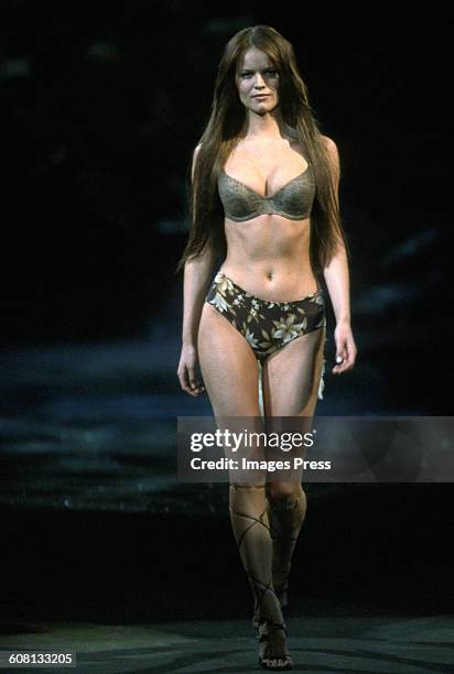 Eva Herzigova at the 1999 Victoria's Secret Fashion show circa 1999 in New York City.