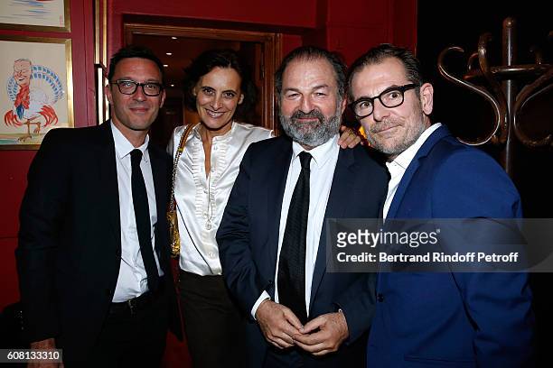 Co-Autor of the play Alexandre de la Patelliere, Ines de La Fressange, President of Lagardere Active and CEO of 'Europe 1', Denis Olivennes and...