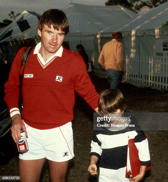 Jimmy Connors and son Brett circa 1986 in New York City.