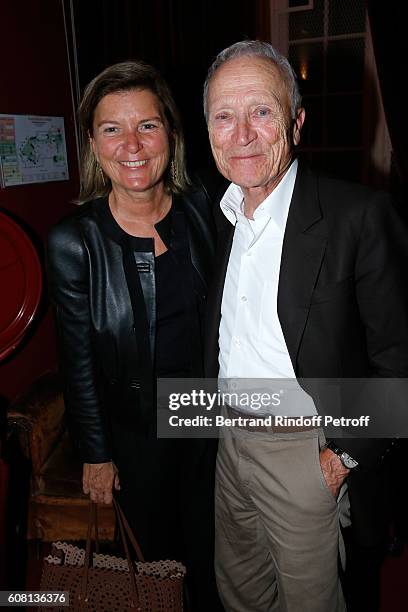 President of Pathe Jerome Seydoux and his wife Sophie attend the "Tout ce que vous voulez" : Theater Play at Theatre Edouard VII on September 19,...