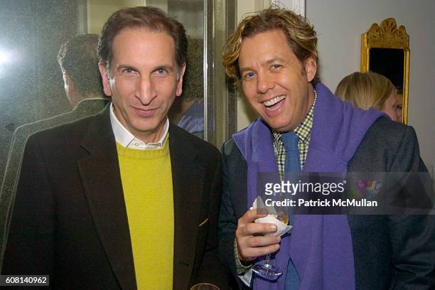 Stephen Druker and Michael S. Smith attend MICHAEL S SMITH AGRARIA COLLECTION LAUNCH at Lowell Hotel on April 18, 2007.