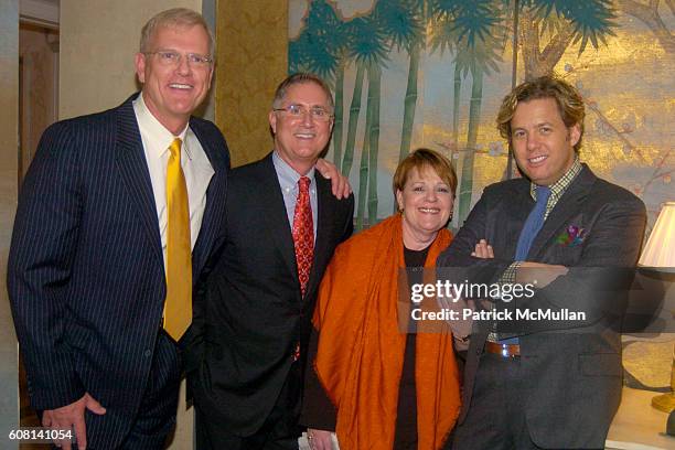 Peter Siderius, Jim Gentry, Jacqui Farina and Michael S. Smith attend MICHAEL S SMITH AGRARIA COLLECTION LAUNCH at Lowell Hotel on April 18, 2007.