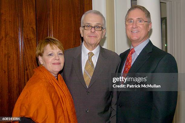 Jacqui Farina, ? and Jim Gentry attend MICHAEL S SMITH AGRARIA COLLECTION LAUNCH at Lowell Hotel on April 18, 2007.