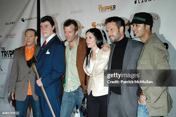 Paul Reubens, Richmond Arquette, Thomas Jane, Courteney Cox-Arquette, David Arquette and ? attend "The Tripper" Los Angeles Premiere - Arrivals at...