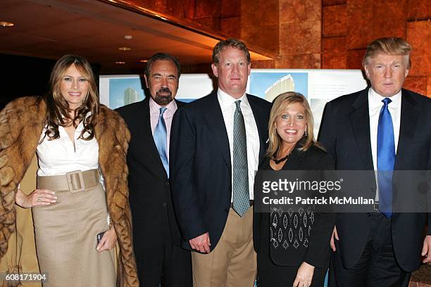 Melania Knauss-Trump, Jorge Perez, Mike Collins, Barbara Salk and Donald Trump attend Celebration of the New York Launch of TRUMP TOWER PALM BEACH at...