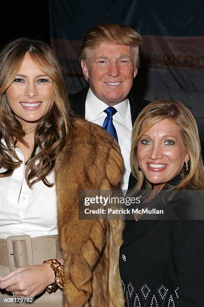 Melania Knauss-Trump, Donald Trump and Barbara Salk attend Celebration of the New York Launch of TRUMP TOWER PALM BEACH at The Atrium on April 11,...