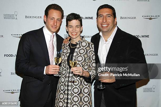 Maximilian Riedel, Dana Cowin and J.P. Kyrillos attend FOOD & WINE MAGAZINE "2007 Best New Chefs" Event at 7 World Trade Center on April 4, 2007.