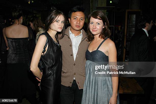 Kristina Ratliff, Ryan Urcia and Corrin Arasa attend SUNDANCE CHANNEL's Launch Party for "THE GREEN" at ABC Home on April 12, 2007 in New York City.