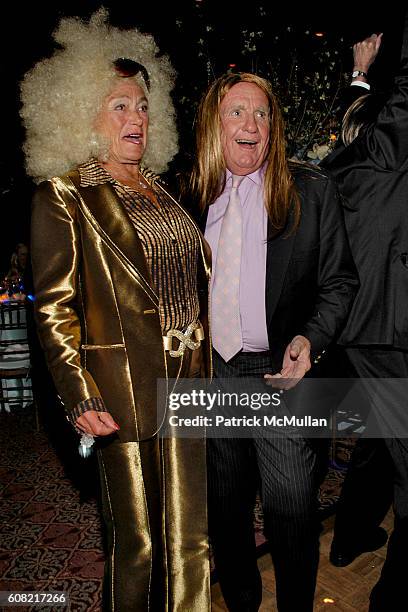 Terry Allen Kramer and Nick Simunek attend WOODY JOHNSON's "Wig Out" 60th Birthday Party at Doubles on April 12, 2007 in New York City.