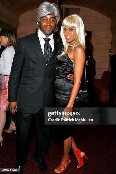 Curtis Martin and Shakara Ledard attend WOODY JOHNSON's "Wig Out" 60th Birthday Party at Doubles on April 12, 2007 in New York City.