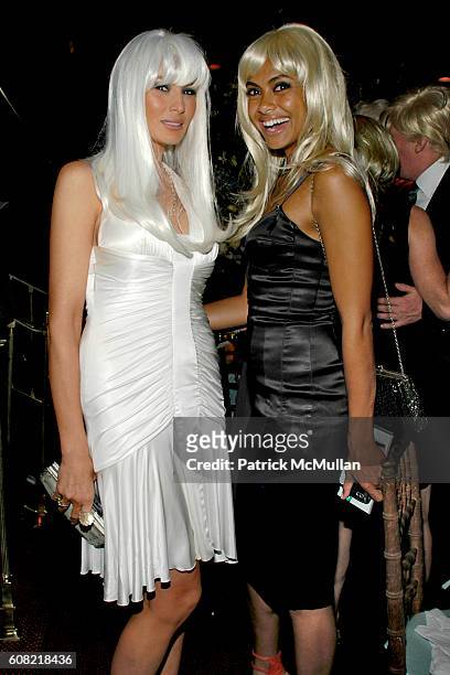 Melania Trump and Shakara Ledard attend WOODY JOHNSON's "Wig Out" 60th Birthday Party at Doubles on April 12, 2007 in New York City.