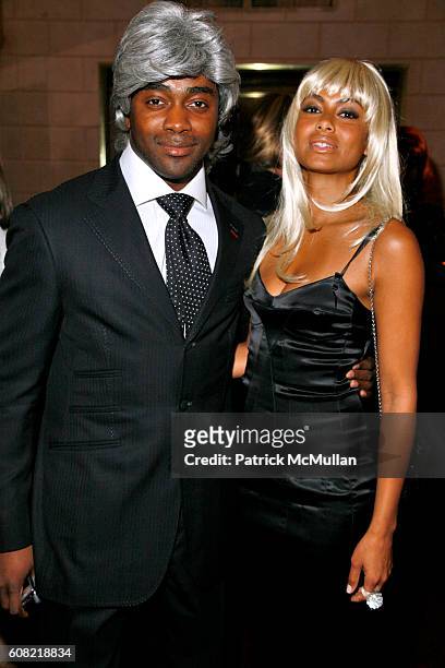 Curtis Martin and Shakara Ledard attend WOODY JOHNSON's "Wig Out" 60th Birthday Party at Doubles on April 12, 2007 in New York City.