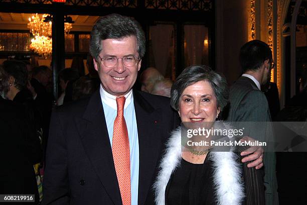 French Ambassador Jean-David Levitte and Michele Myers attend CURTAIN UP Celebrating SARAH LAWRENCE COLLEGE & Retiring President MICHELE MYERS at The...