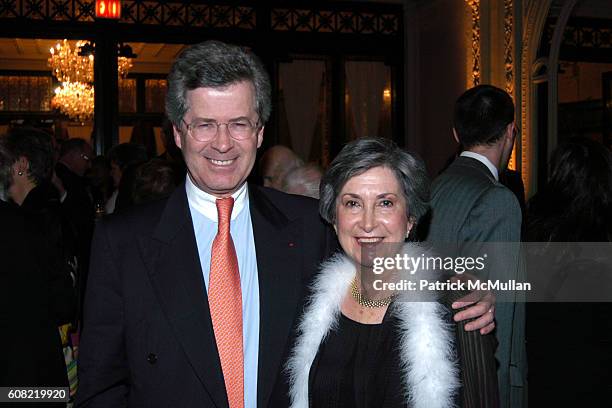 French Ambassador Jean-David Levitte and Michele Myers attend CURTAIN UP Celebrating SARAH LAWRENCE COLLEGE & Retiring President MICHELE MYERS at The...