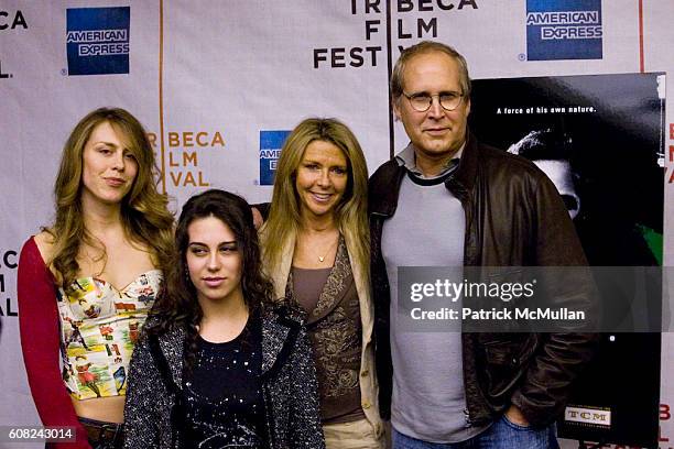 Cydney Chase, Caley Chase, Jayni Chase and Chevy Chase attend Tribeca Film Festival premiere of "Brando" at Pace University's Schimmel Center for the...