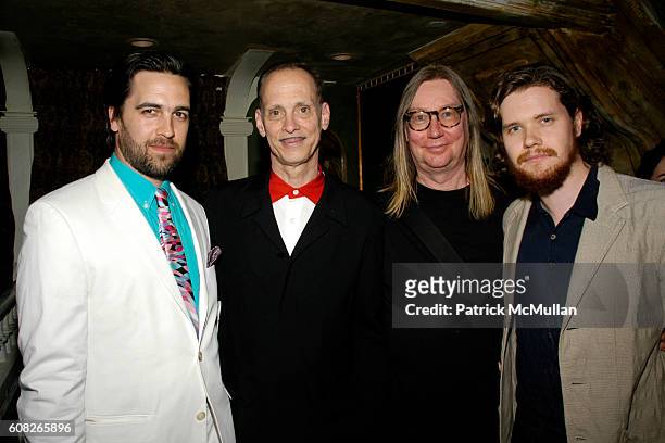 Adam Dugas, John Waters, Dennis Dermody and Jack Dafoe attend A Theater of Varieties, THE WOOSTER GROUP Benefit, Sponsored by MAC and The BOX,...