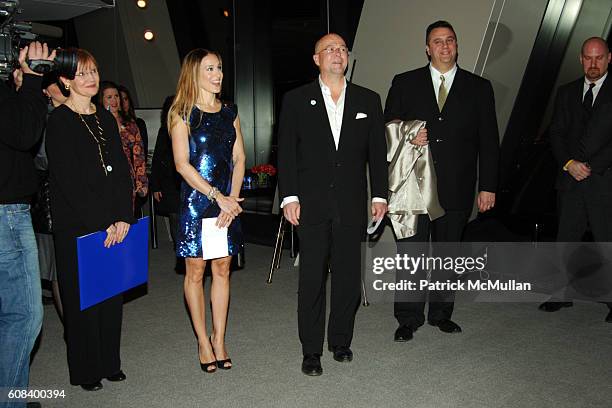 Emily Lloyd, Sarah Jessica Parker and David Granger attend ESQUIRE Launches TAP Project in Celebration of World Water Day at Hearst Tower on March...