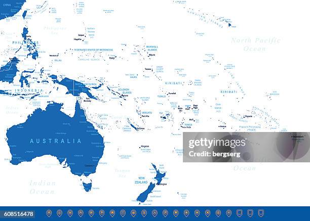 stockillustraties, clipart, cartoons en iconen met australia and oceania - 2016