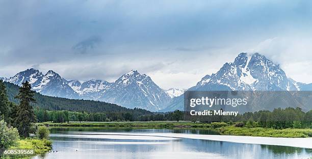 jackson lake grand teton nationalpark panorama wyoming usa - grand teton national park stock-fotos und bilder