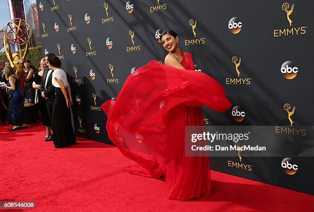 Actress Priyanka Chopra attends the 68th Annual Primetime Emmy Awards at Microsoft Theater on September 18, 2016 in Los Angeles, California.