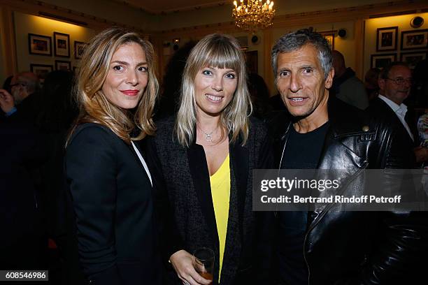 Actress Judith El Zein, TV Presenter Nagui with his wife actress Melanie Page attend the "Tout ce que vous voulez" : Theater Play at Theatre Edouard...