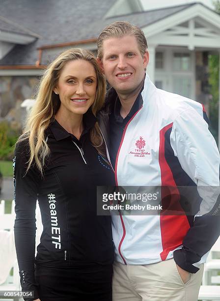 Lara Trump and Eric Trump attend the 10th Annual Eric Trump Foundation Golf Invitational at Trump National Golf Club Westchester on September 19,...