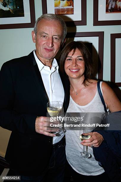 Writer Yann Queffelec and his wife Servanne attend the "Tout ce que vous voulez" : Theater Play at Theatre Edouard VII on September 19, 2016 in...