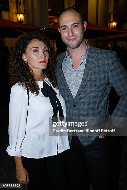 Singer Laura Presgurvic and Producer of the Theater Play 'Le Prenom' in England, Adam Blanshay and guest attend the 'Tout ce que vous voulez' :...