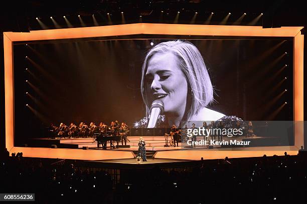 Singer Adele performs onstage at Madison Square Garden on September 19, 2016 in New York City.