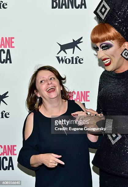 Rachel Dratch and Bianca Del Rio attend the US Premiere Of HURRICANE BIANCA Starring Bianca Del Rio at DGA Theater on September 19, 2016 in New York...