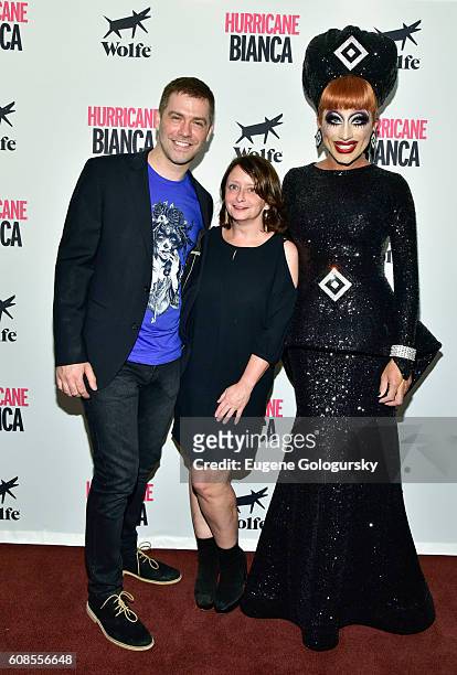 Matt Kugelman, Rachel Dratch and Bianca Del Rio attend the US Premiere Of HURRICANE BIANCA Starring Bianca Del Rio at DGA Theater on September 19,...