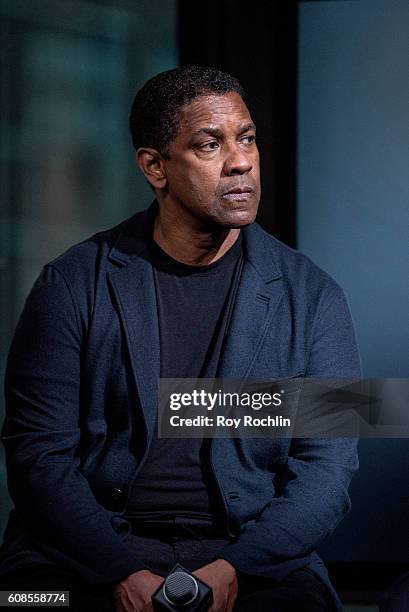 Actor Denzel Washington discusses "The Magnificent Seven" during AOL Build at AOL HQ on September 19, 2016 in New York City.