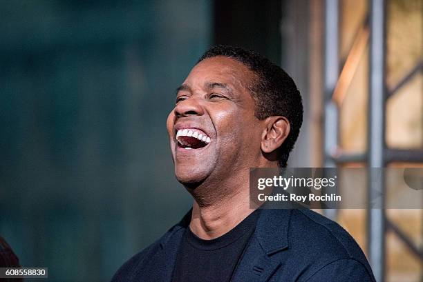 Actor Denzel Washington discusses "The Magnificent Seven" during AOL Build at AOL HQ on September 19, 2016 in New York City.