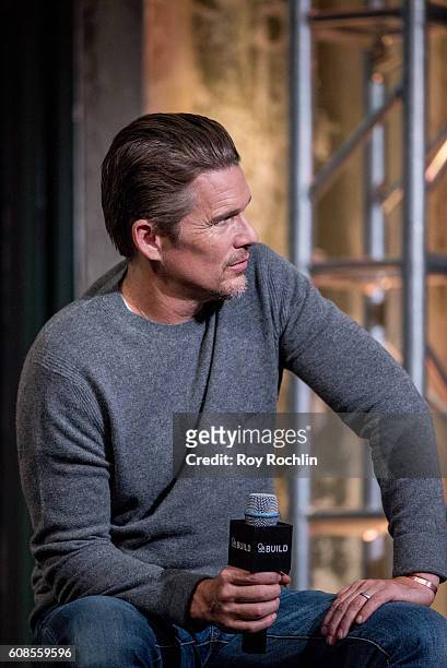 Actor Ethan Hawke discusses "The Magnificent Seven" during AOL Build at AOL HQ on September 19, 2016 in New York City.