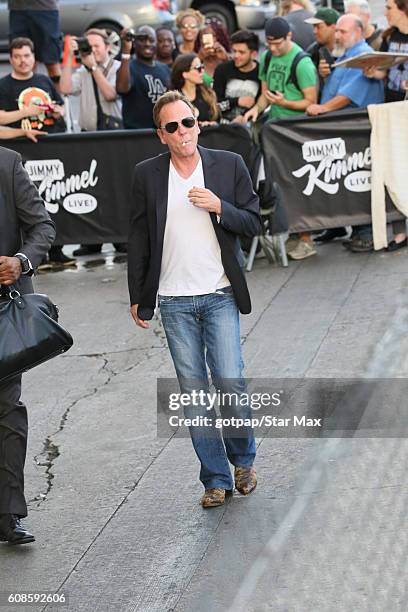 Actor Kiefer Sutherland is seen on September 19, 2016 at Jimmy Kimmel Live in Los Angeles, California.