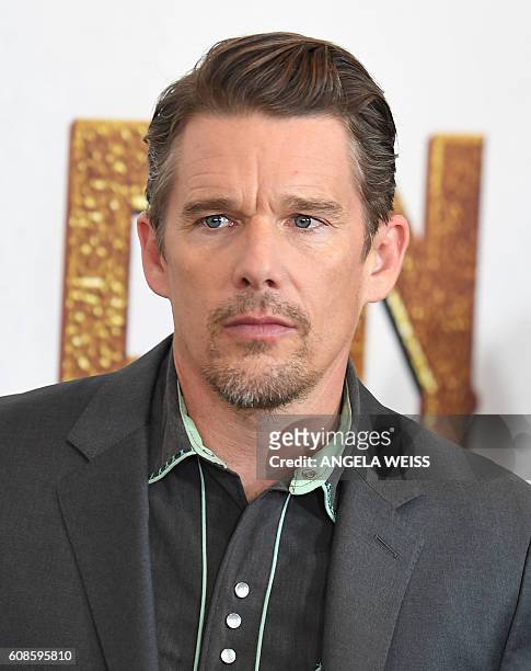 Actor Ethan Hawke attends the 'The Magnificent Seven' New York premiere at the Museum of Modern Art on September 19, 2016 in New York. / AFP / ANGELA...