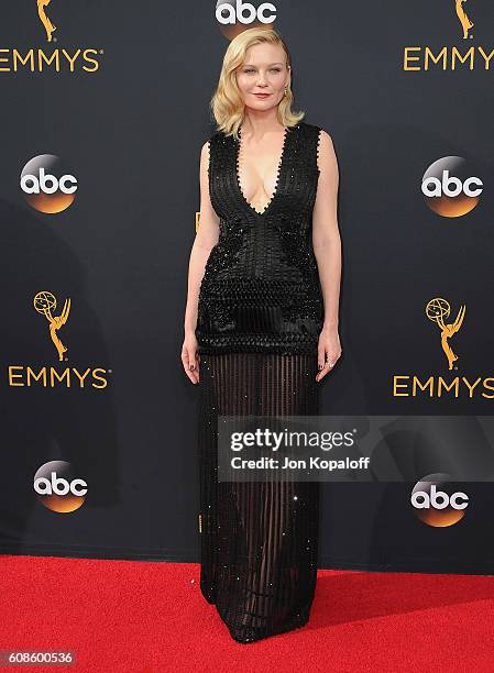Actress Kirsten Dunst arrives at the 68th Annual Primetime Emmy Awards at Microsoft Theater on September 18, 2016 in Los Angeles, California.