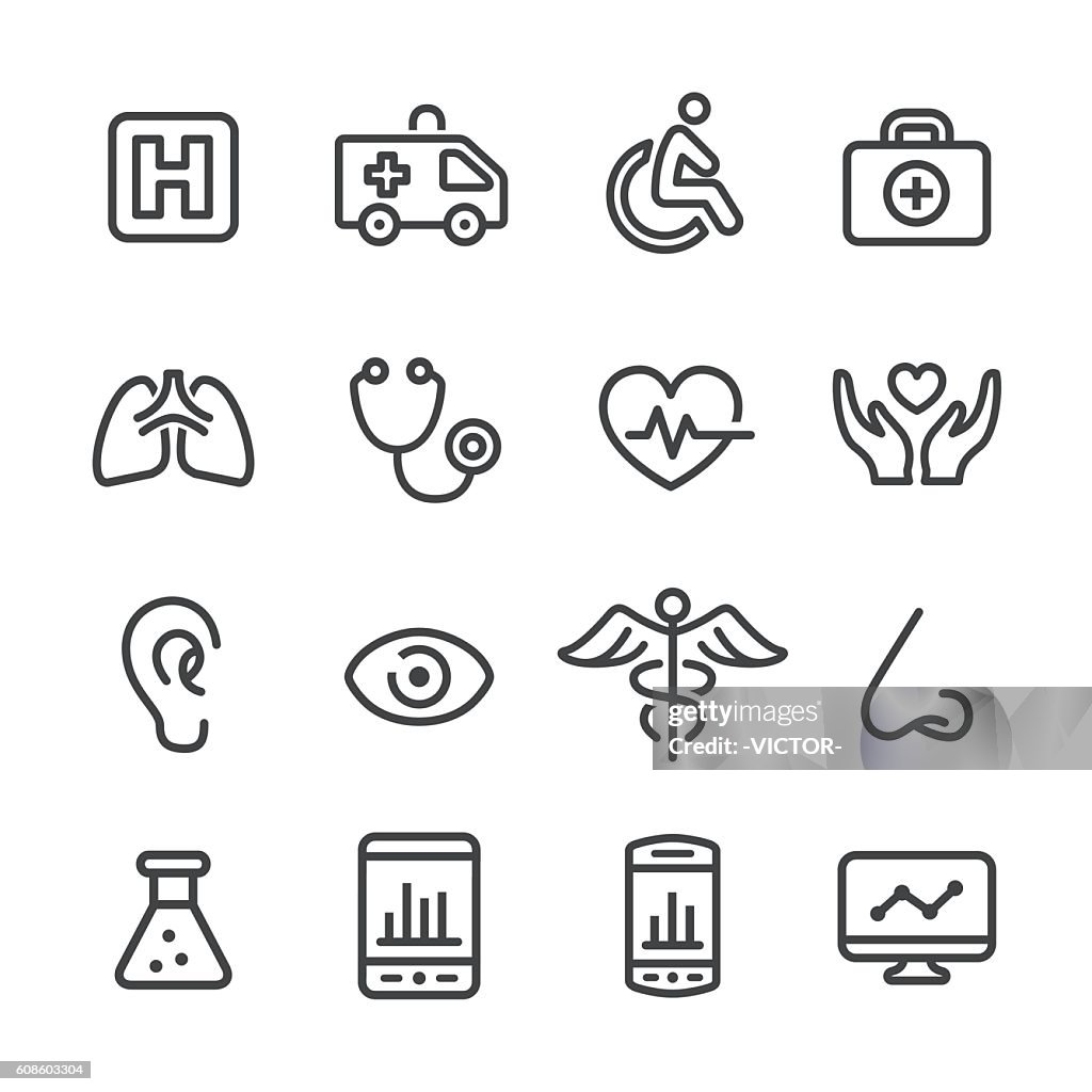 Medical and Healthcare Icons - Line Series