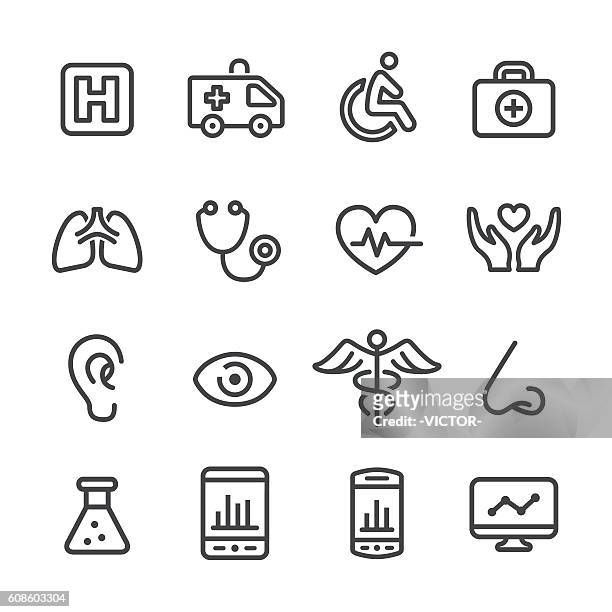 medical and healthcare icons - line series - caduceus 幅插畫檔、美工圖案、卡通及圖標