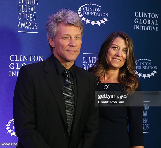 Jon Bon Jovi and Dorothea Hurley attend the 10th Annual Clinton Global Citizen Awards at Sheraton New York Times Square on September 19, 2016 in New...