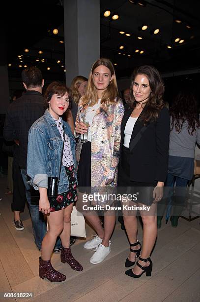 Piera Gelardi and Georgina Harding attends the Daniel Arsham "Colorblind Artist: In Full Color" at Spring Place on September 19, 2016 in New York...
