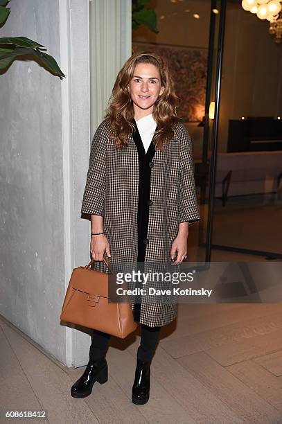 Claire Distenfeld attends the Daniel Arsham "Colorblind Artist: In Full Color" at Spring Place on September 19, 2016 in New York City.