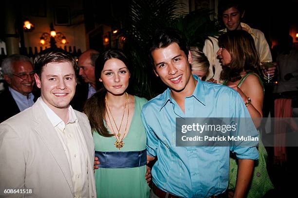 Kipton Cronkite, Olivia Palermo and Luigi Tadini attend "A NIGHT AT L'ABSINTHE" by photographer Mikael Vojinovic, hosted by designer ANAIT BIAN and...